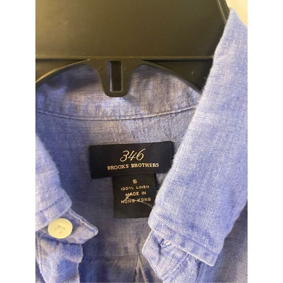 Brooks Brothers 346 button shirt small S 100% linen chambray - Picture 3 of 5